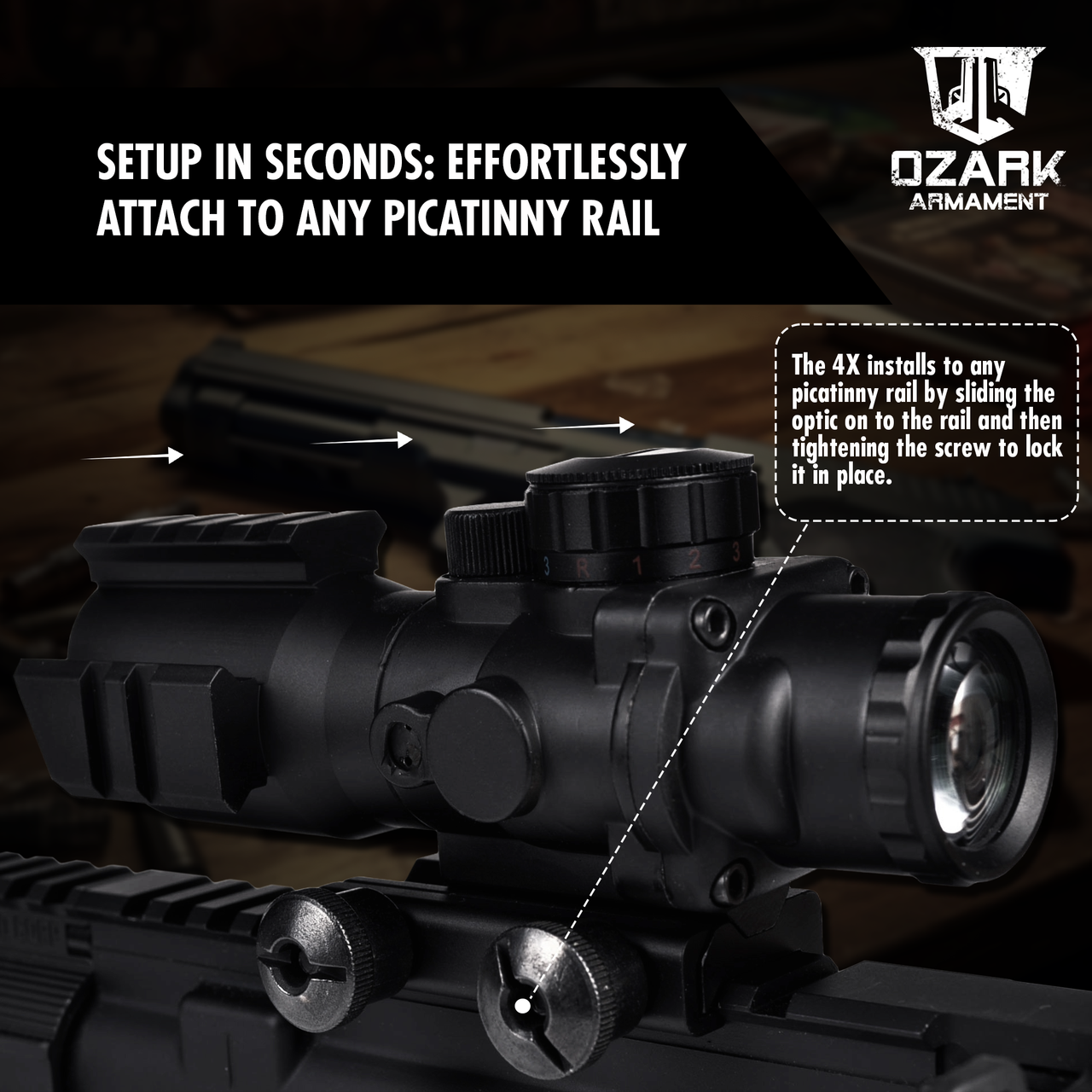 RHINO 4X MAGNIFIED OPTIC | OZARK ARMAMENT