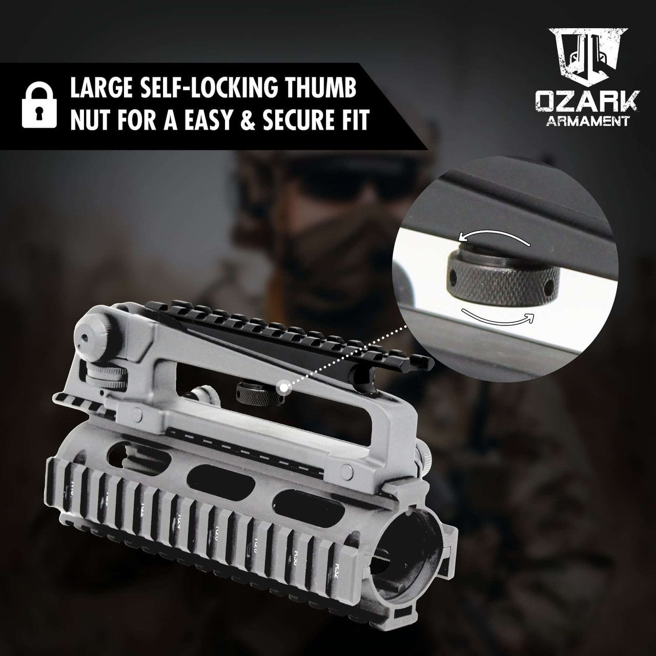 PICATINNY CARRY HANDLE SCOPE MOUNT | OZARK ARMAMENT